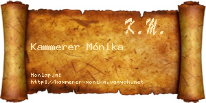 Kammerer Mónika névjegykártya